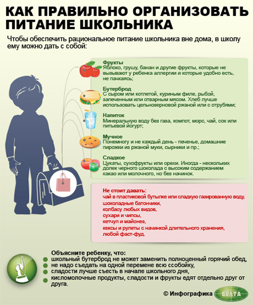 Как организовать питание школьника